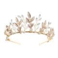 Crystal Pearl Crown Hairband Tiara Wedding Bride Luxury Hair Accessories Baroque Twine Alloy Headband Sweet For Women Girls